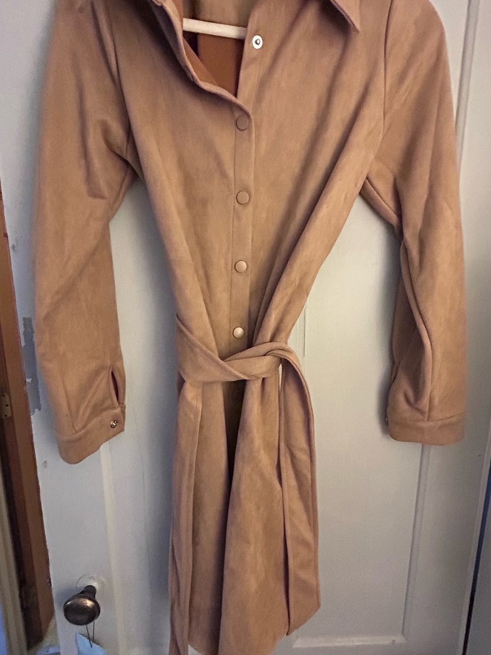 Rachel Zoe Camel Belted Trench Coat M
